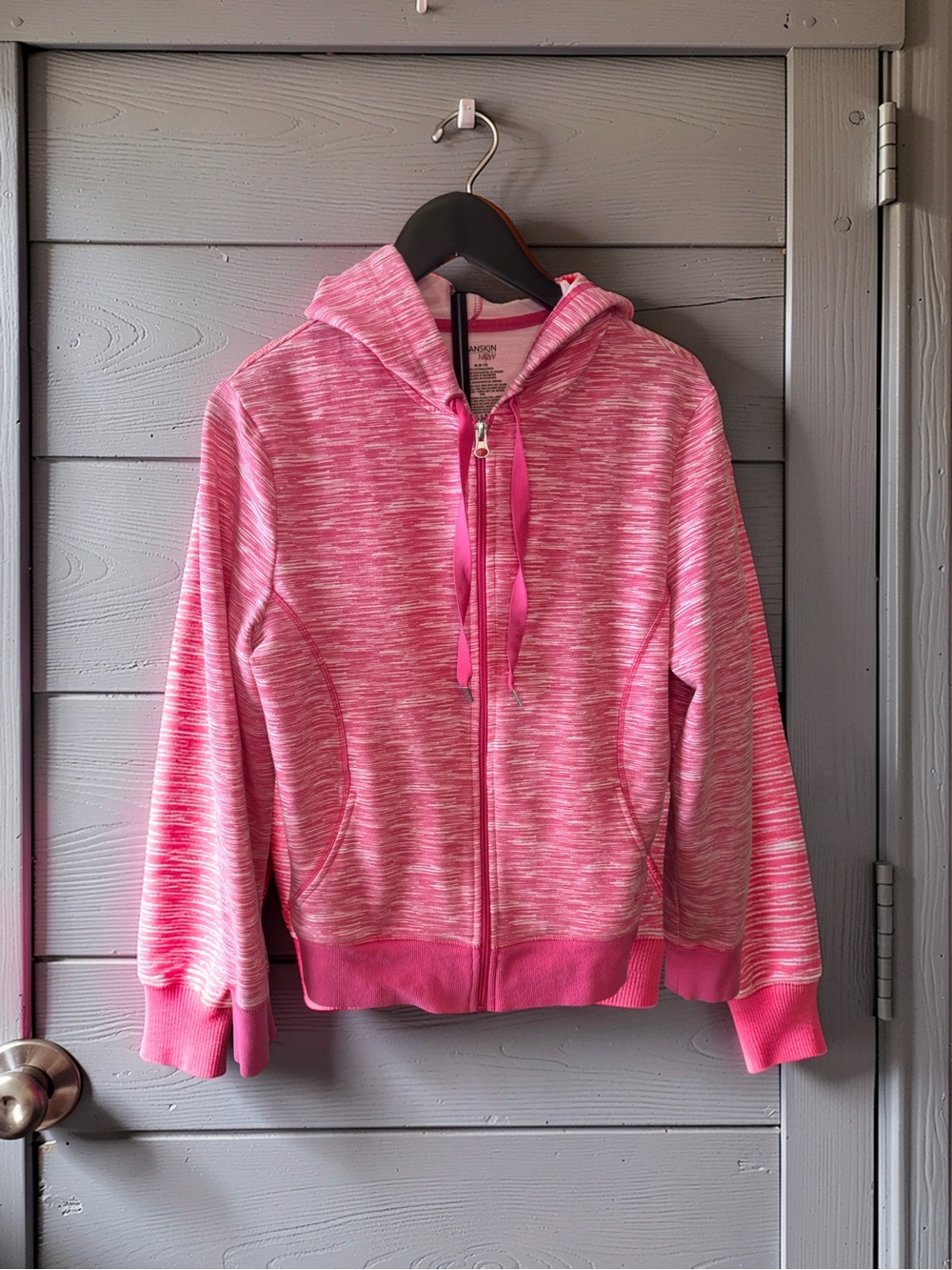 Danskin Now Women’s Pink Space-Dye Zip Hoodie